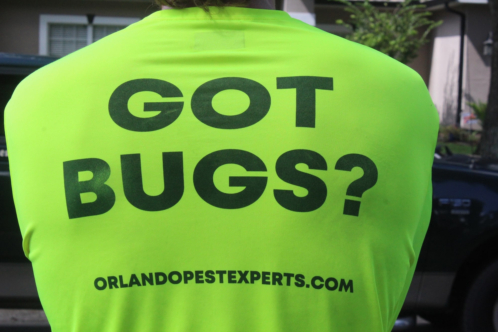Orlando Pest Experts branded t-shirt with the slogan Got Bugs?
